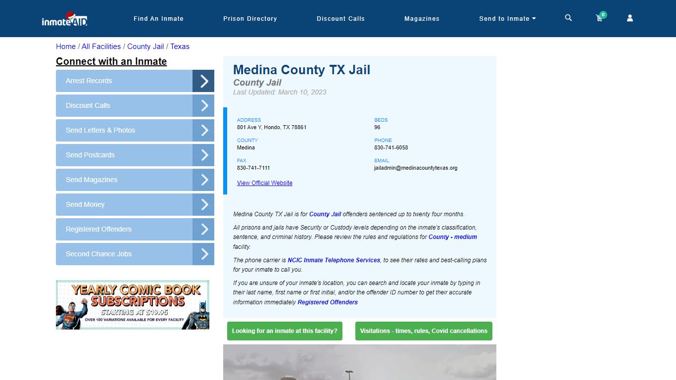 Medina County TX Jail - Inmate Locator - Hondo, TX
